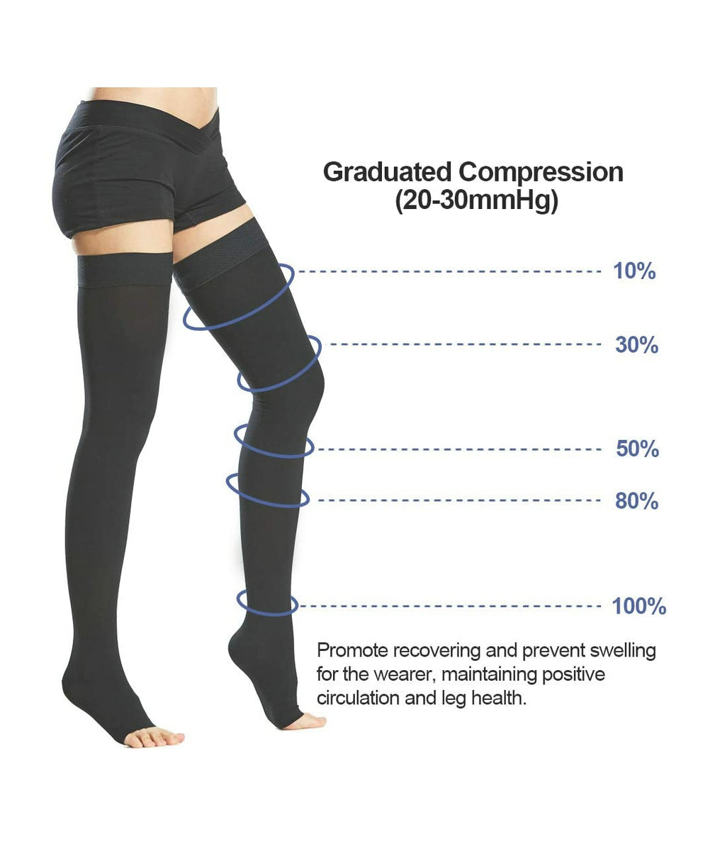 10-20 mmHg Thigh High Graduated Compression Stockings Therapeutic Socks  Support